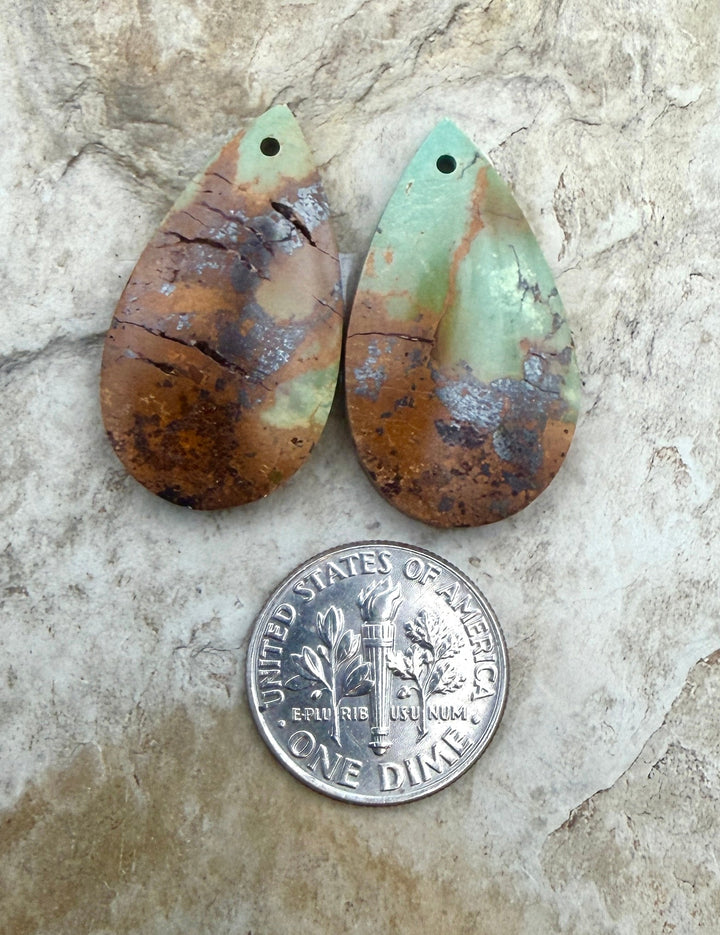 OLD STOCK Kingman Turquoise (Arizona) Matching Earring Slab