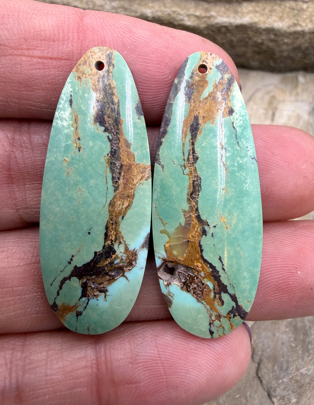 OLD STOCK Kingman Turquoise (Arizona) Matching Earring Slab