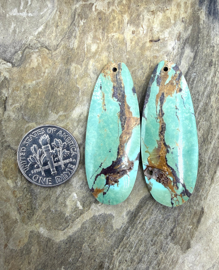 OLD STOCK Kingman Turquoise (Arizona) Matching Earring Slab