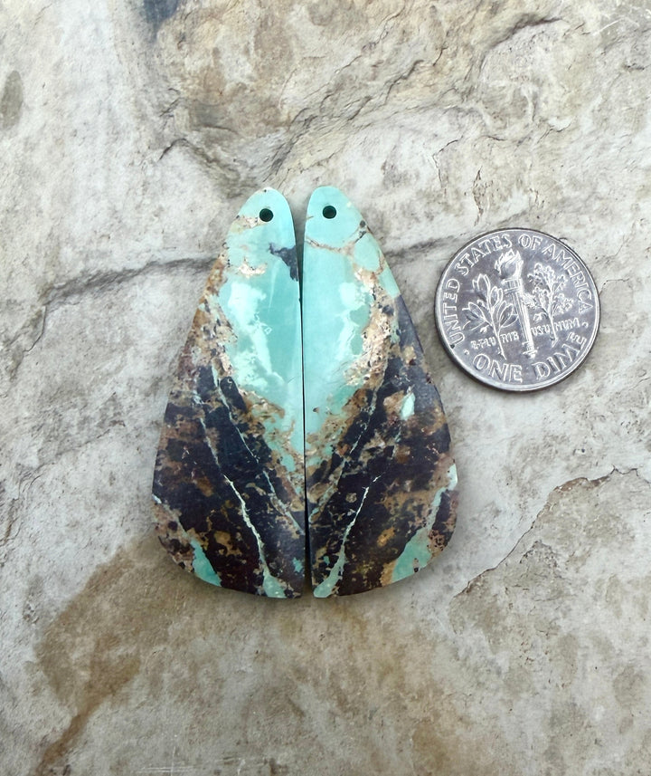 OLD STOCK Kingman Turquoise (Arizona) Matching Earring Slab