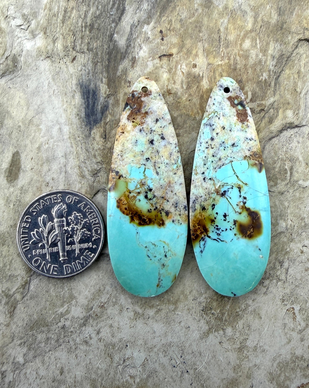 OLD STOCK Kingman Turquoise (Arizona) Matching Earring Slab