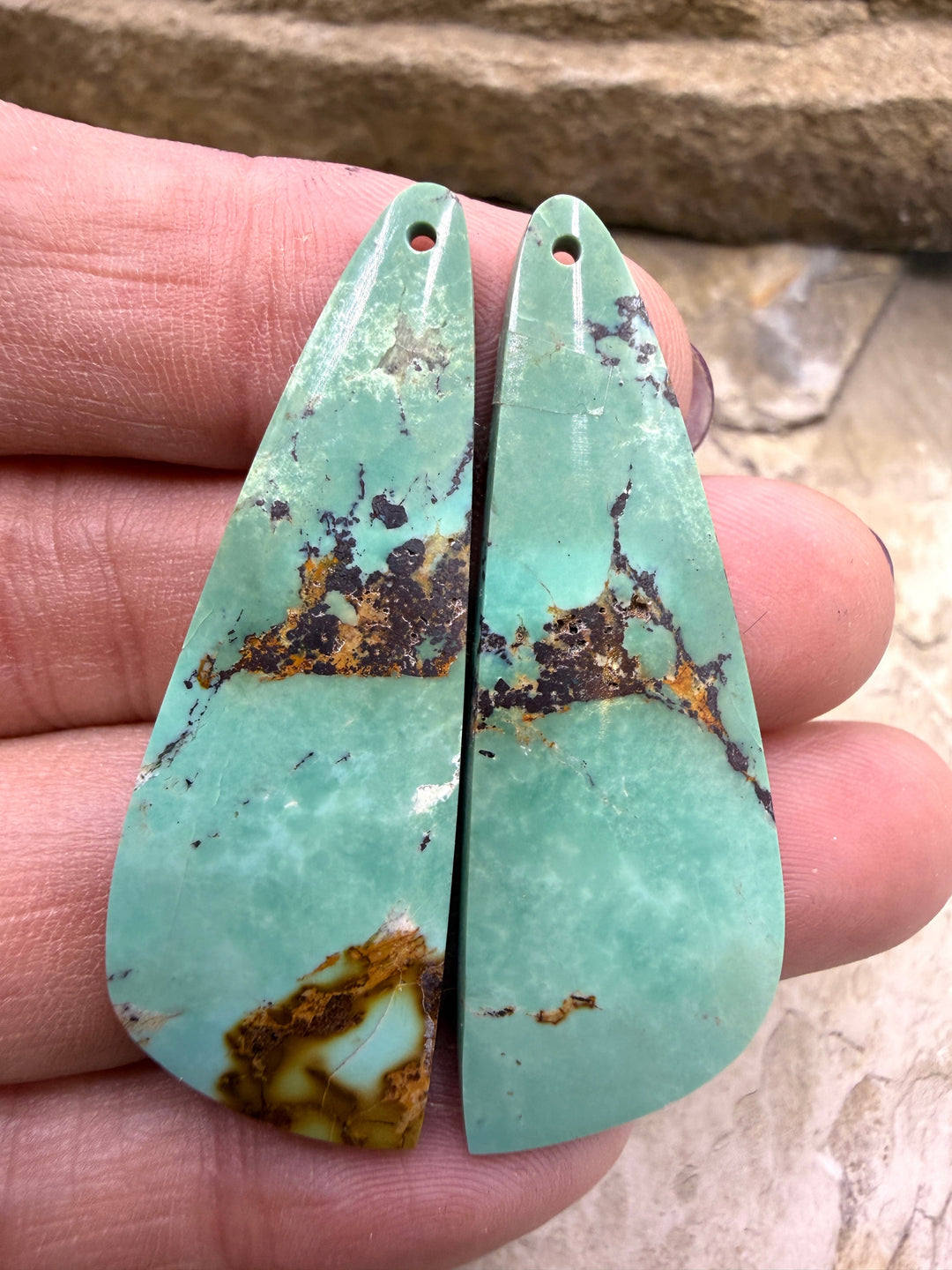 OLD STOCK Kingman Turquoise (Arizona) Matching Earring Slab