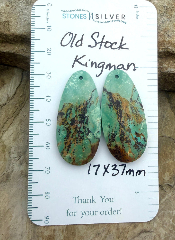 OLD STOCK Kingman Turquoise (Arizona) Matching Earring Slab