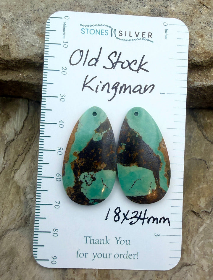 OLD STOCK Kingman Turquoise (Arizona) Matching Earring Slab