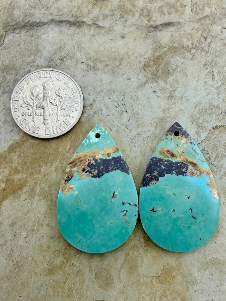 OLD STOCK Kingman Turquoise (Arizona) Matching Earring Slab