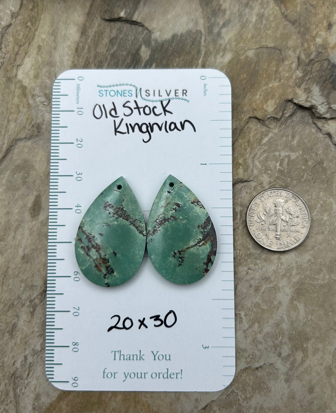 OLD STOCK Kingman Turquoise (Arizona) Matching Earring Slab