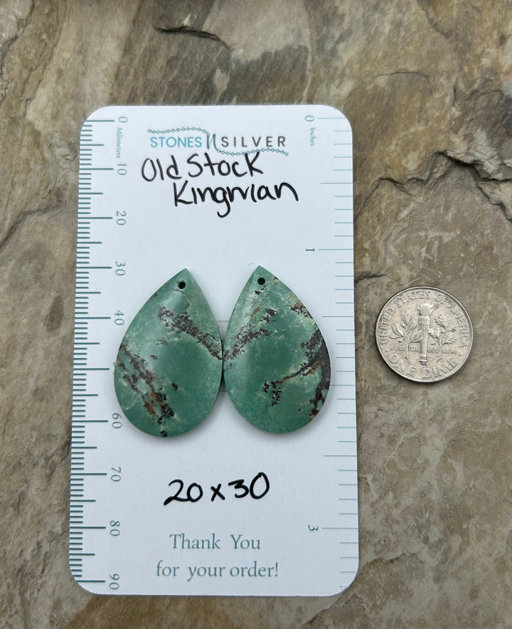 OLD STOCK Kingman Turquoise (Arizona) Matching Earring Slab