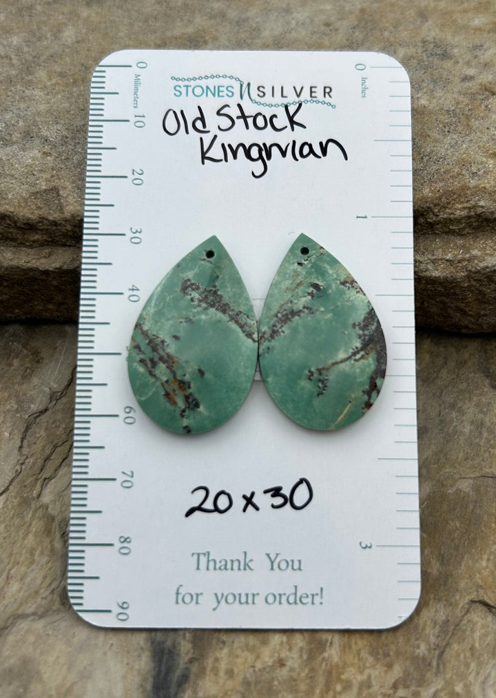 OLD STOCK Kingman Turquoise (Arizona) Matching Earring Slab