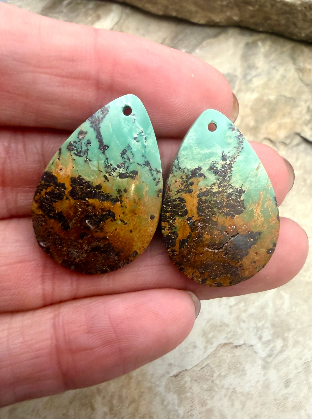 OLD STOCK Kingman Turquoise (Arizona) Matching Earring Slab