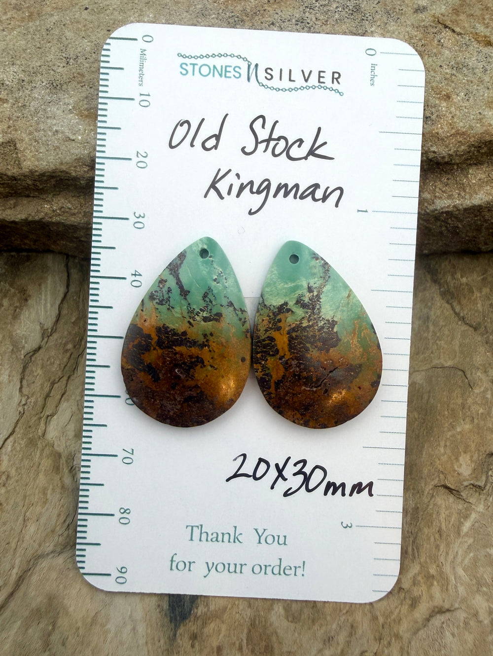 OLD STOCK Kingman Turquoise (Arizona) Matching Earring Slab