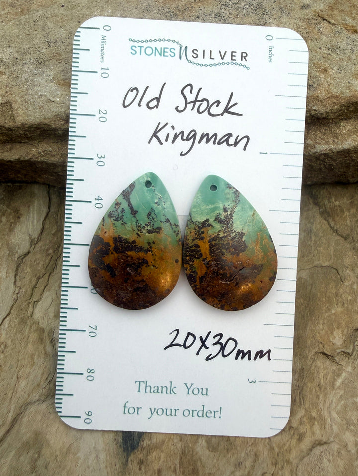 OLD STOCK Kingman Turquoise (Arizona) Matching Earring Slab