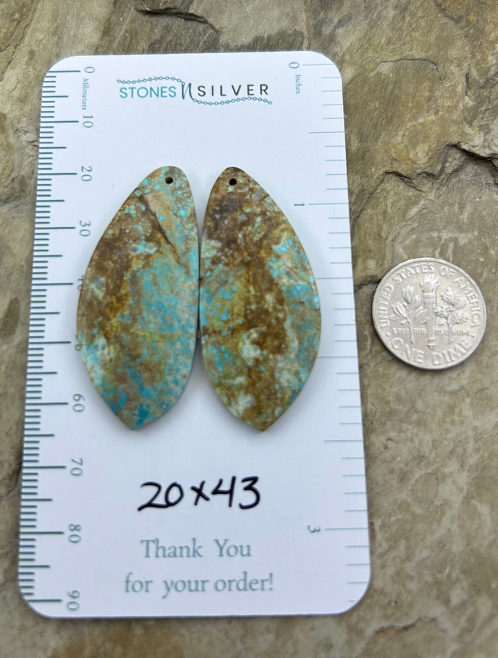 OLD STOCK Kingman Turquoise (Arizona) Matching Earring Slab
