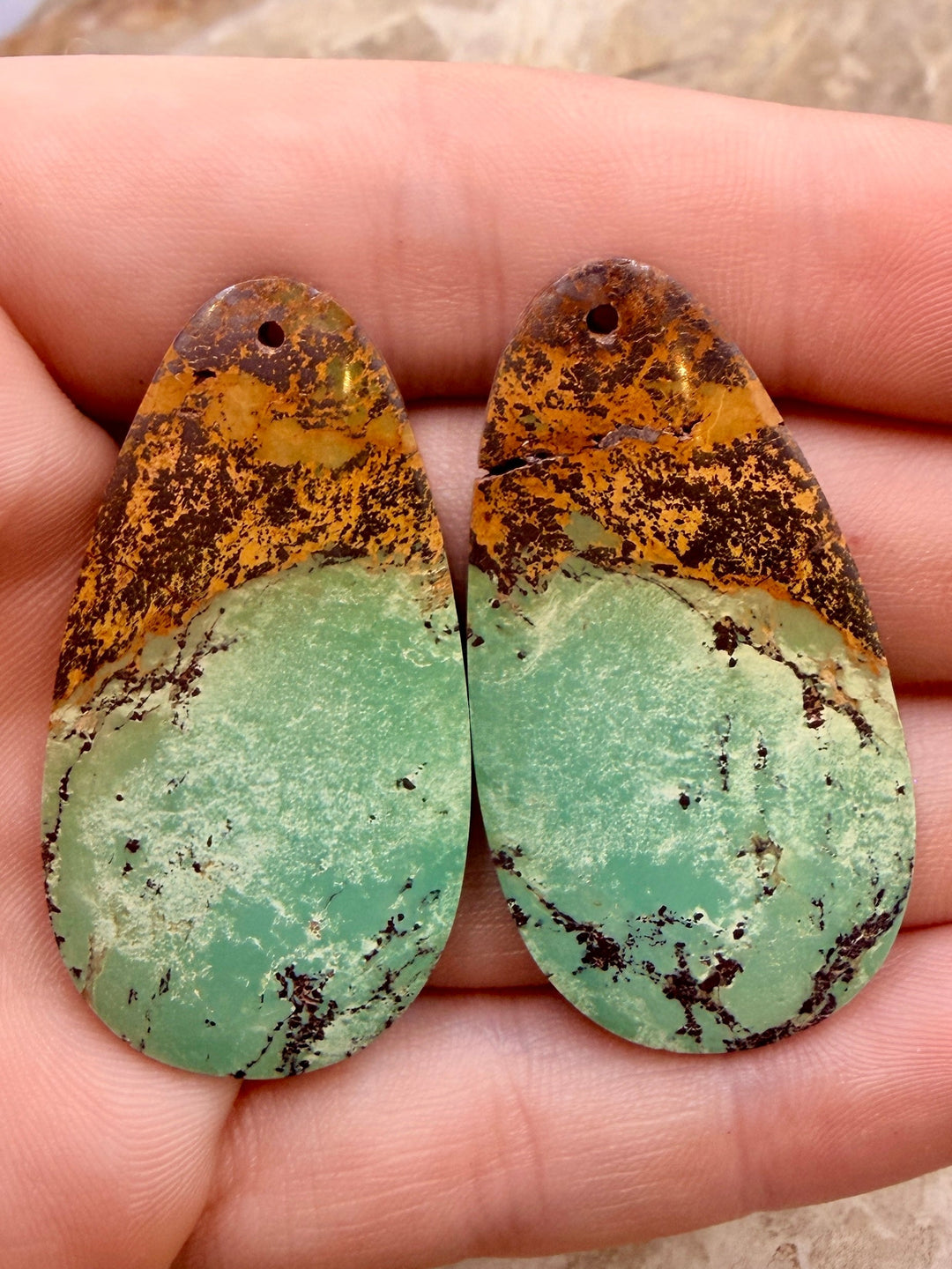 OLD STOCK Kingman Turquoise (Arizona) Matching Earring Slab