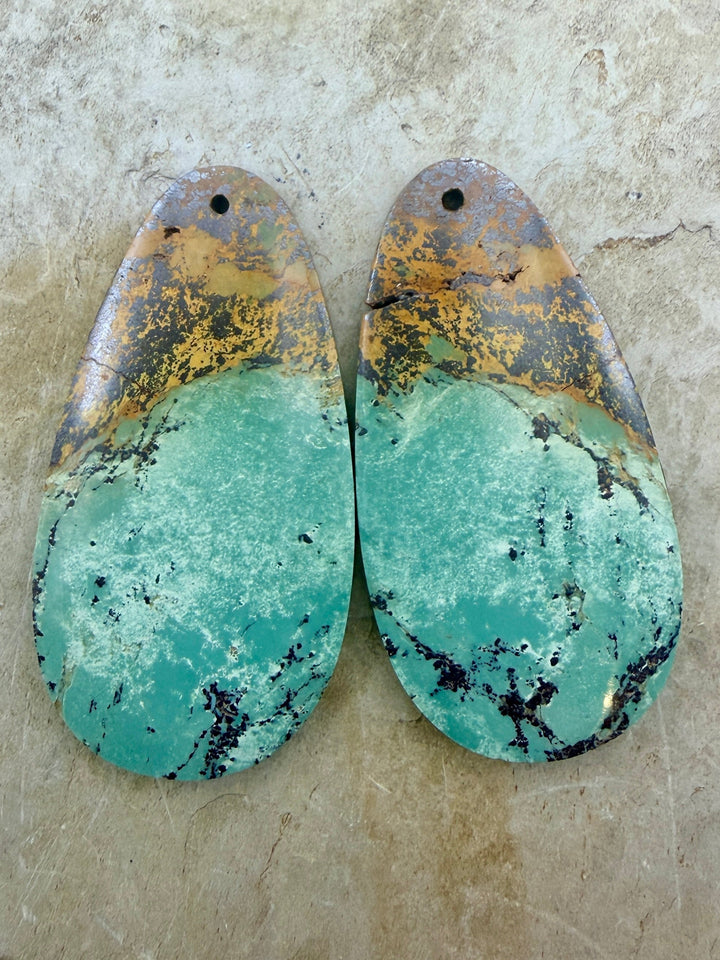 OLD STOCK Kingman Turquoise (Arizona) Matching Earring Slab