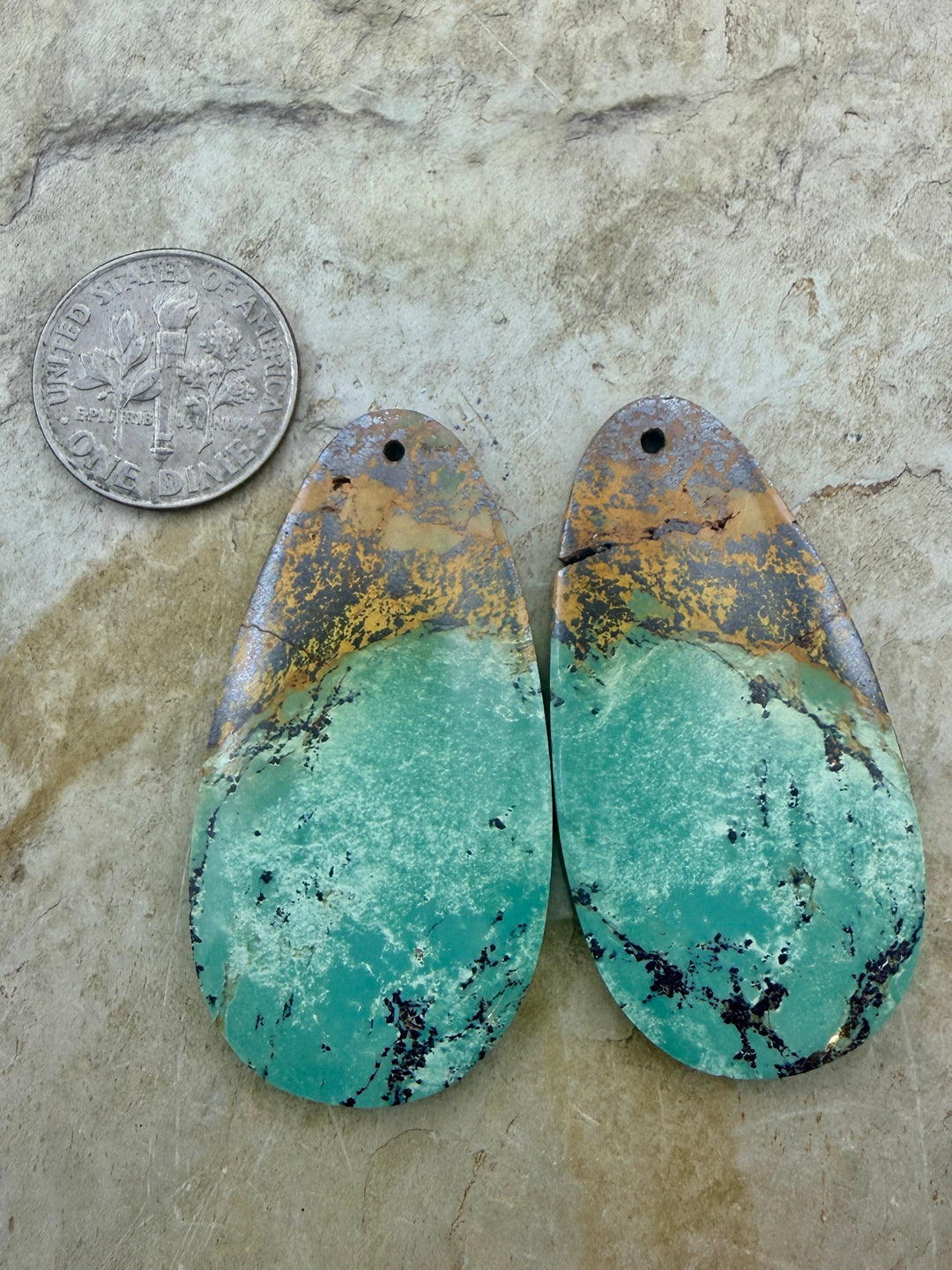 OLD STOCK Kingman Turquoise (Arizona) Matching Earring Slab