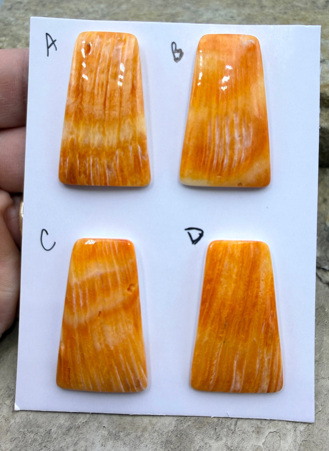 Orange Spiny Oyster Focal Pendant Bead 23x28mm Side Drilled