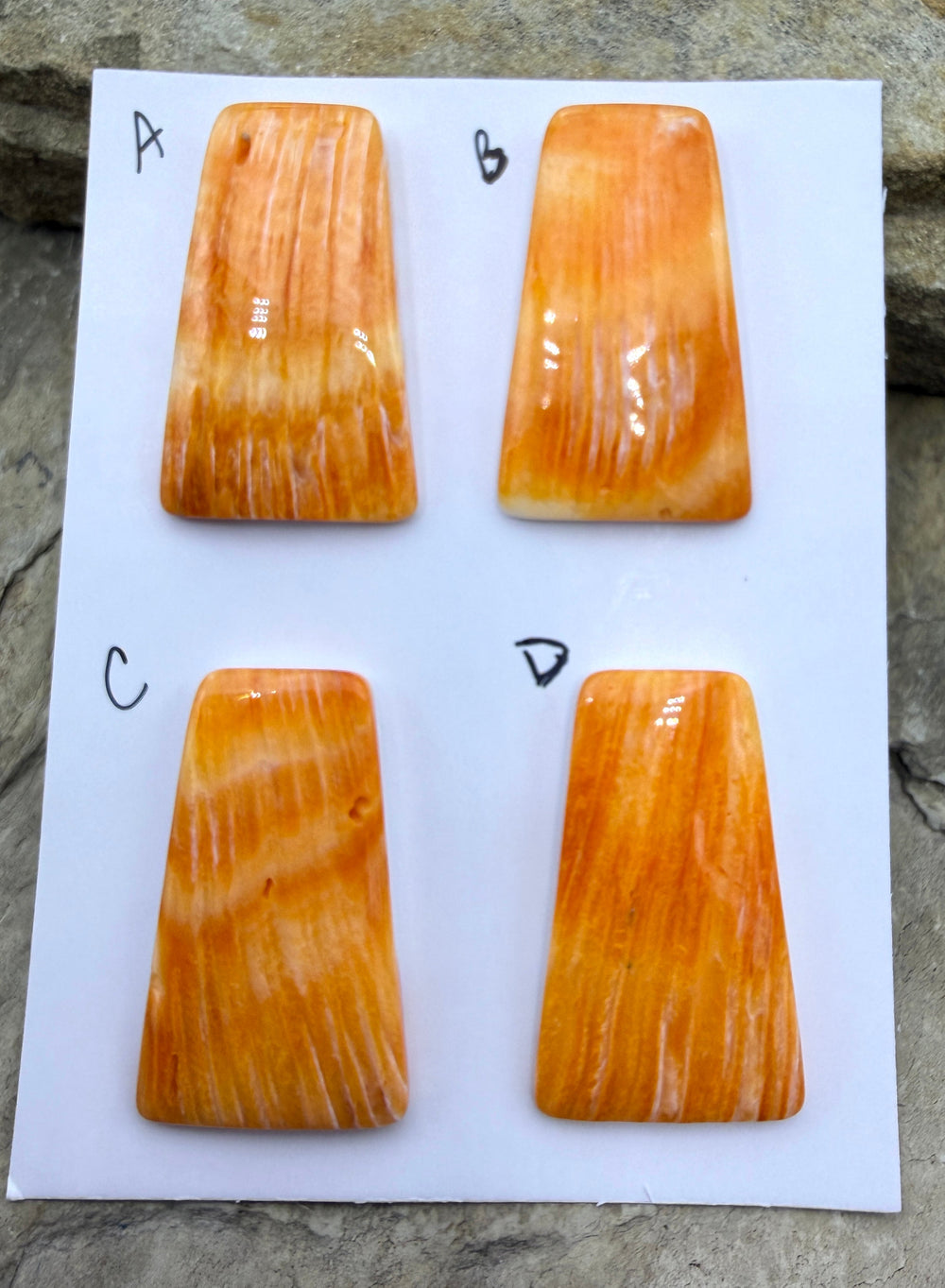 Orange Spiny Oyster Focal Pendant Bead 23x28mm Side Drilled