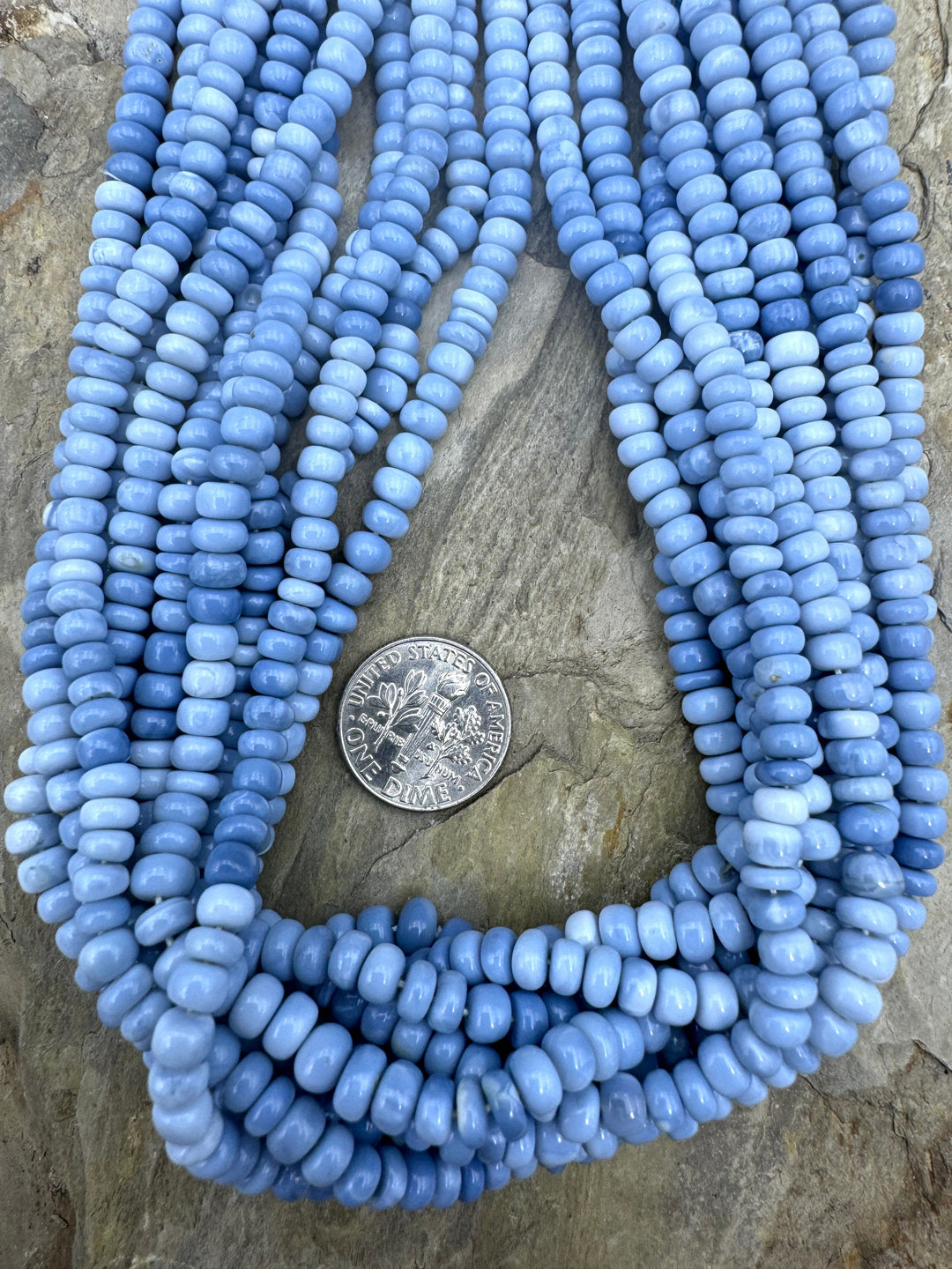 Owyhee Blue Opal (Oregon) 5x3mm Rondell Shaped Beads (16