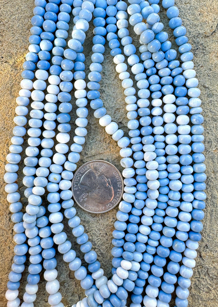 Owyhee Blue Opal (Oregon) 7mm Rondell Shaped Beads (16 inch