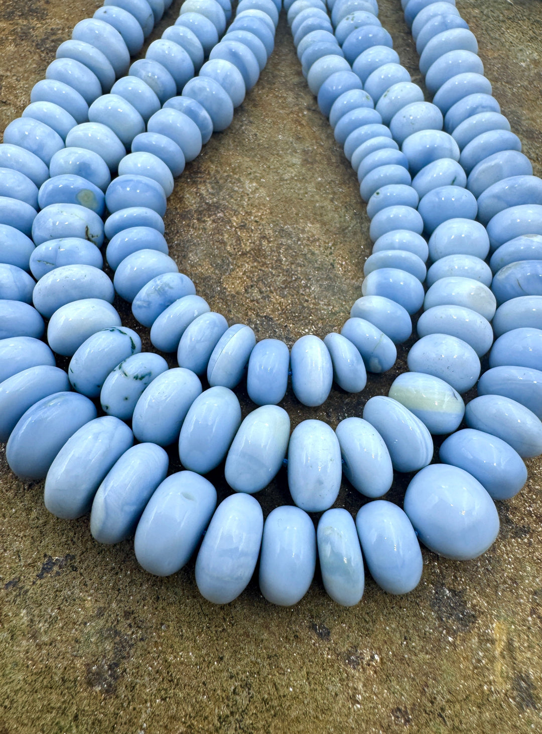 Owyhee Blue Opal (Oregon) Irregular 10-12mm Rondelle Beads