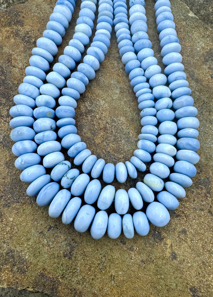 Owyhee Blue Opal (Oregon) Irregular 10-12mm Rondelle Beads
