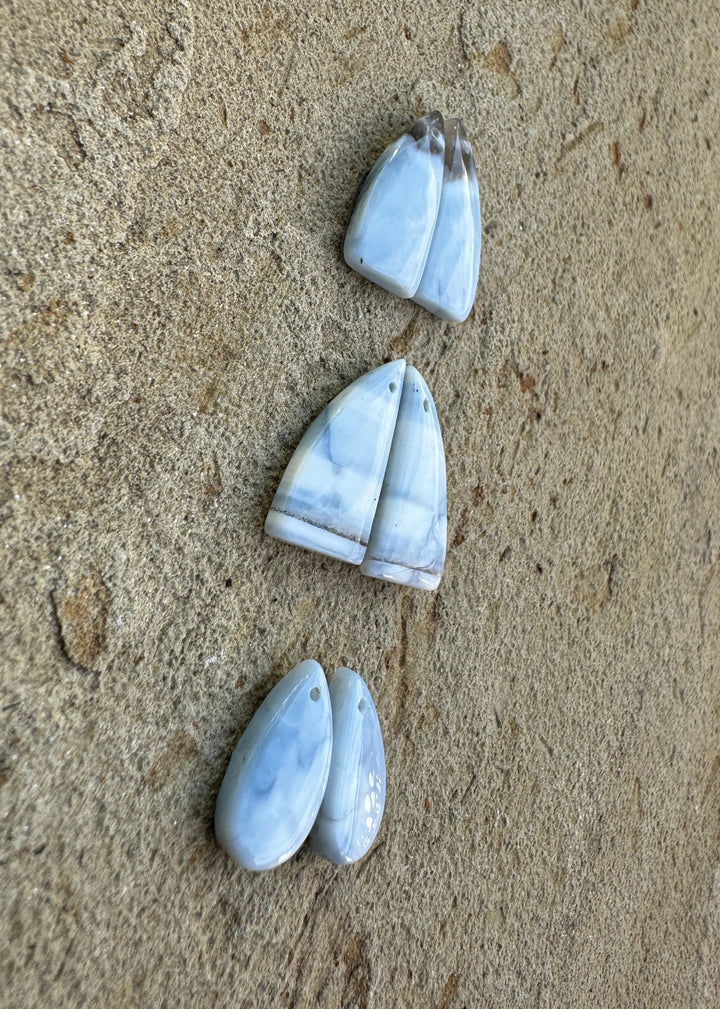 Owyhee Blue Opal (Oregon) Matching Earring Slab Bead Pair