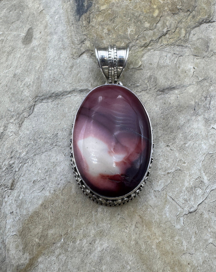 Oxidized Sterling Silver Mookaite Turquoise Pendant 16x29mm