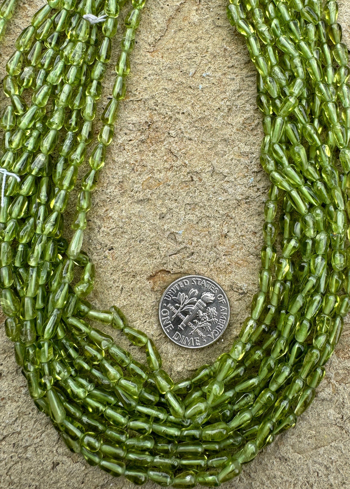 Peridot 4x6mm Freeform Bead Strand 16 inch - Smokey Quartz