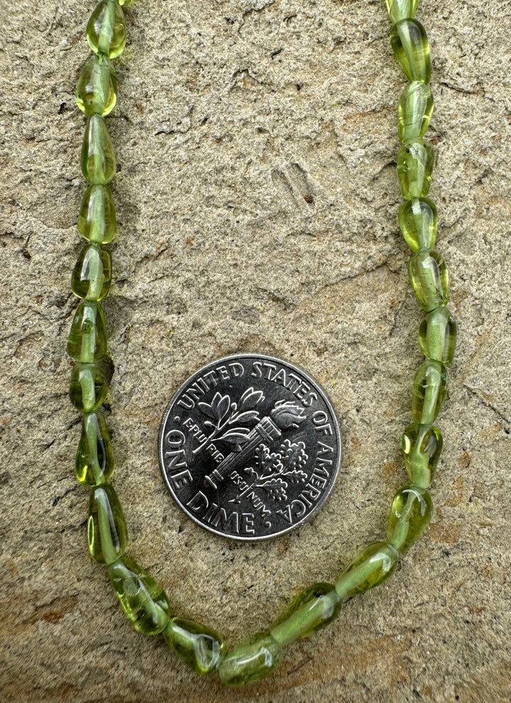 Peridot 4x6mm Freeform Bead Strand 16 inch - Smokey Quartz