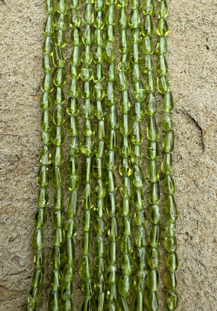 Peridot 4x6mm Freeform Bead Strand 16 inch - Smokey Quartz