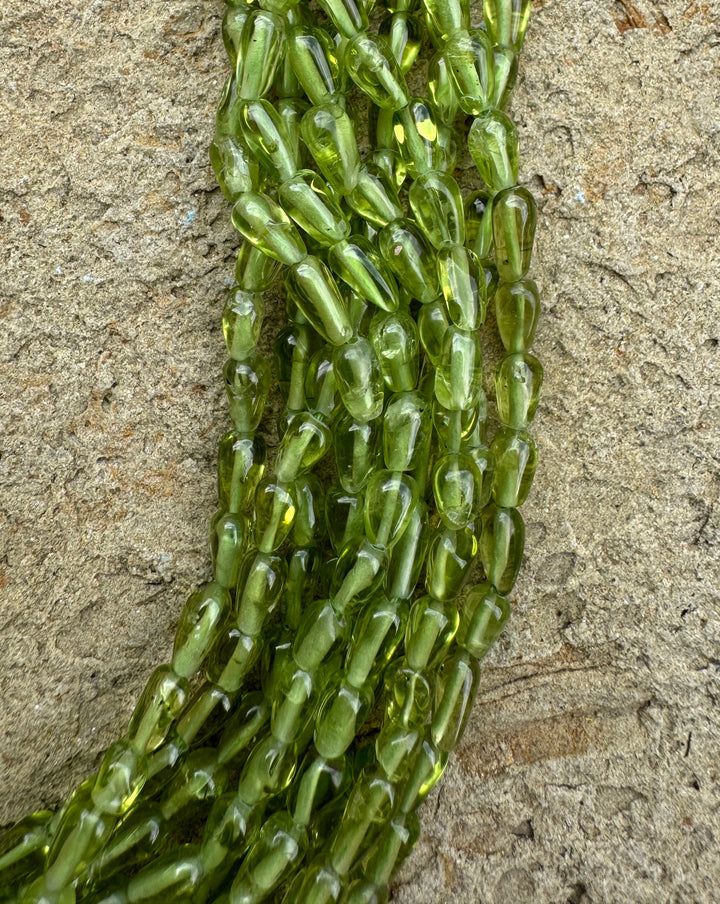 Peridot 4x6mm Freeform Bead Strand 16 inch - Smokey Quartz