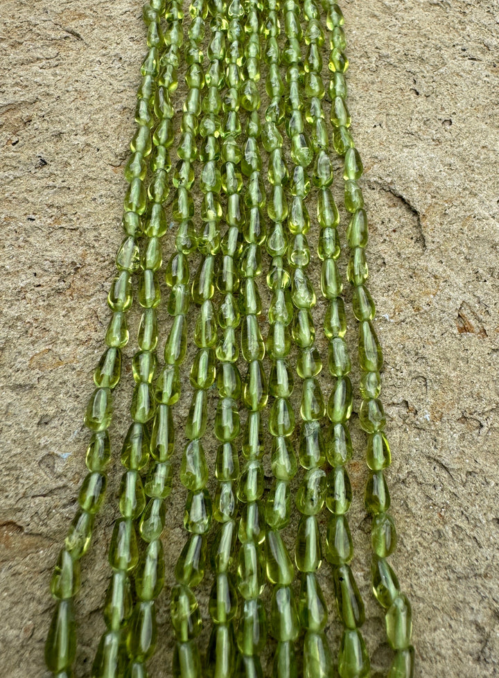 Peridot 4x6mm Freeform Bead Strand 16 inch - Smokey Quartz