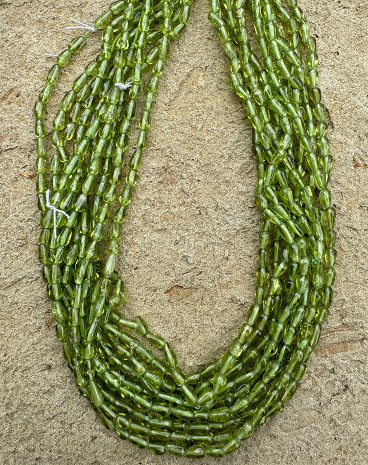 Peridot 4x6mm Freeform Bead Strand 16 inch - Smokey Quartz