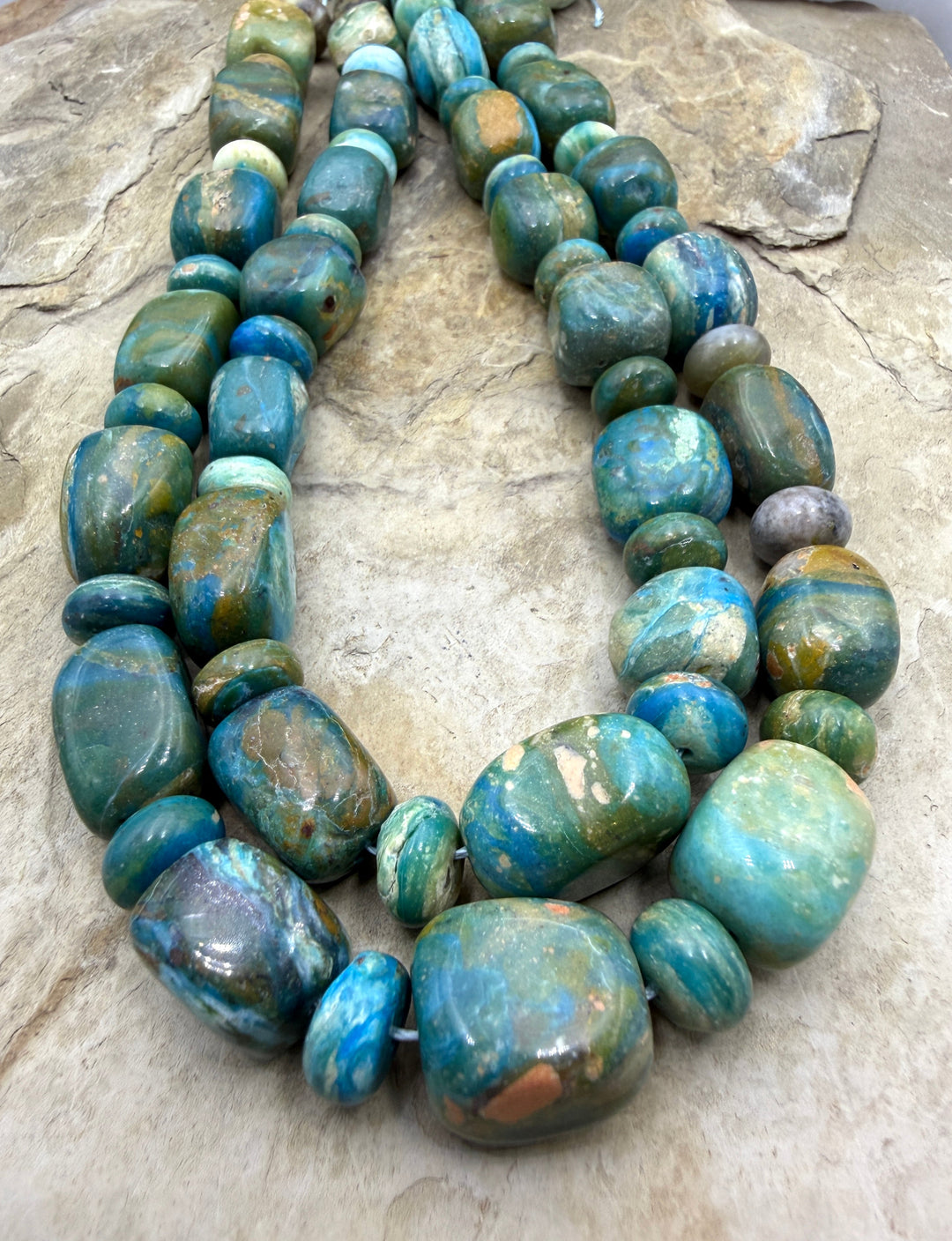 Peruvian Blue Opal Chuncky Nugget and Rondelle Designer