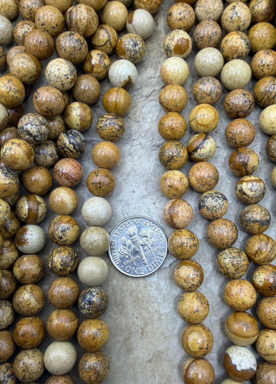 Picture Jasper 8mm Round Beads 15.5 Inch Strand - Picture