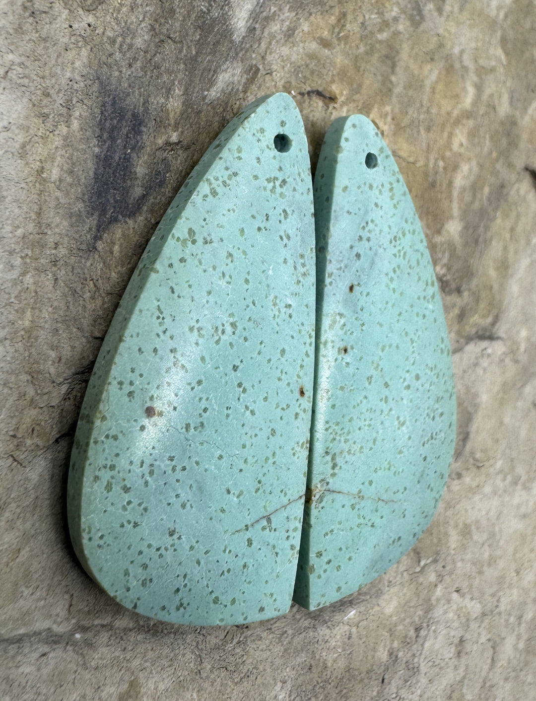 Pilot Mountain Turquoise (Nevada) BIG Earring Slab Bead