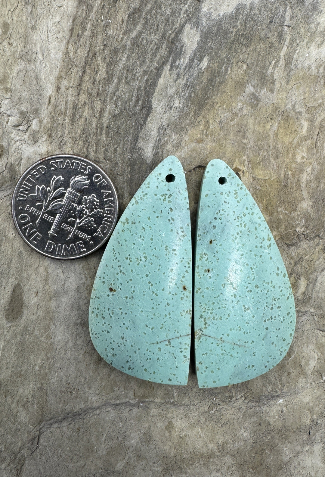 Pilot Mountain Turquoise (Nevada) BIG Earring Slab Bead