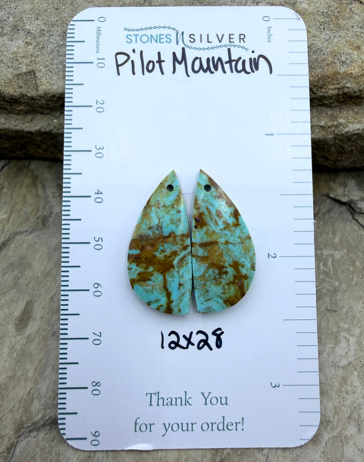 Pilot Mountain Turquoise (Nevada) BIG Matching Earring Slab