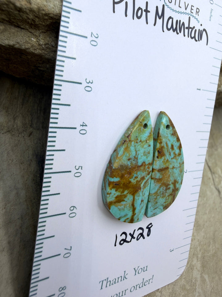Pilot Mountain Turquoise (Nevada) BIG Matching Earring Slab