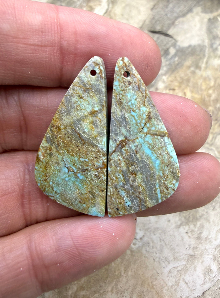 Pilot Mountain Turquoise (Nevada) BIG Matching Earring Slab