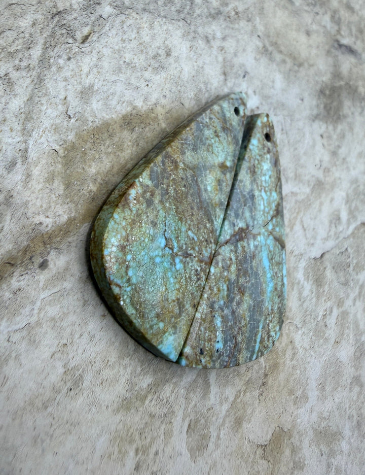 Pilot Mountain Turquoise (Nevada) BIG Matching Earring Slab