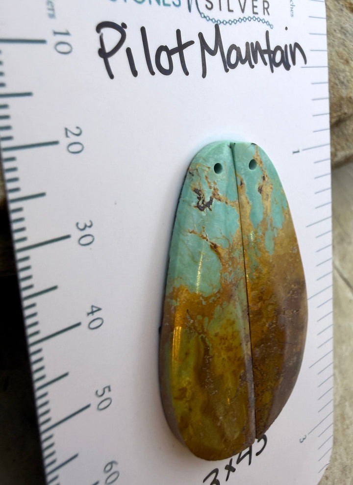 Pilot Mountain Turquoise (Nevada) BIG Matching Earring Slab