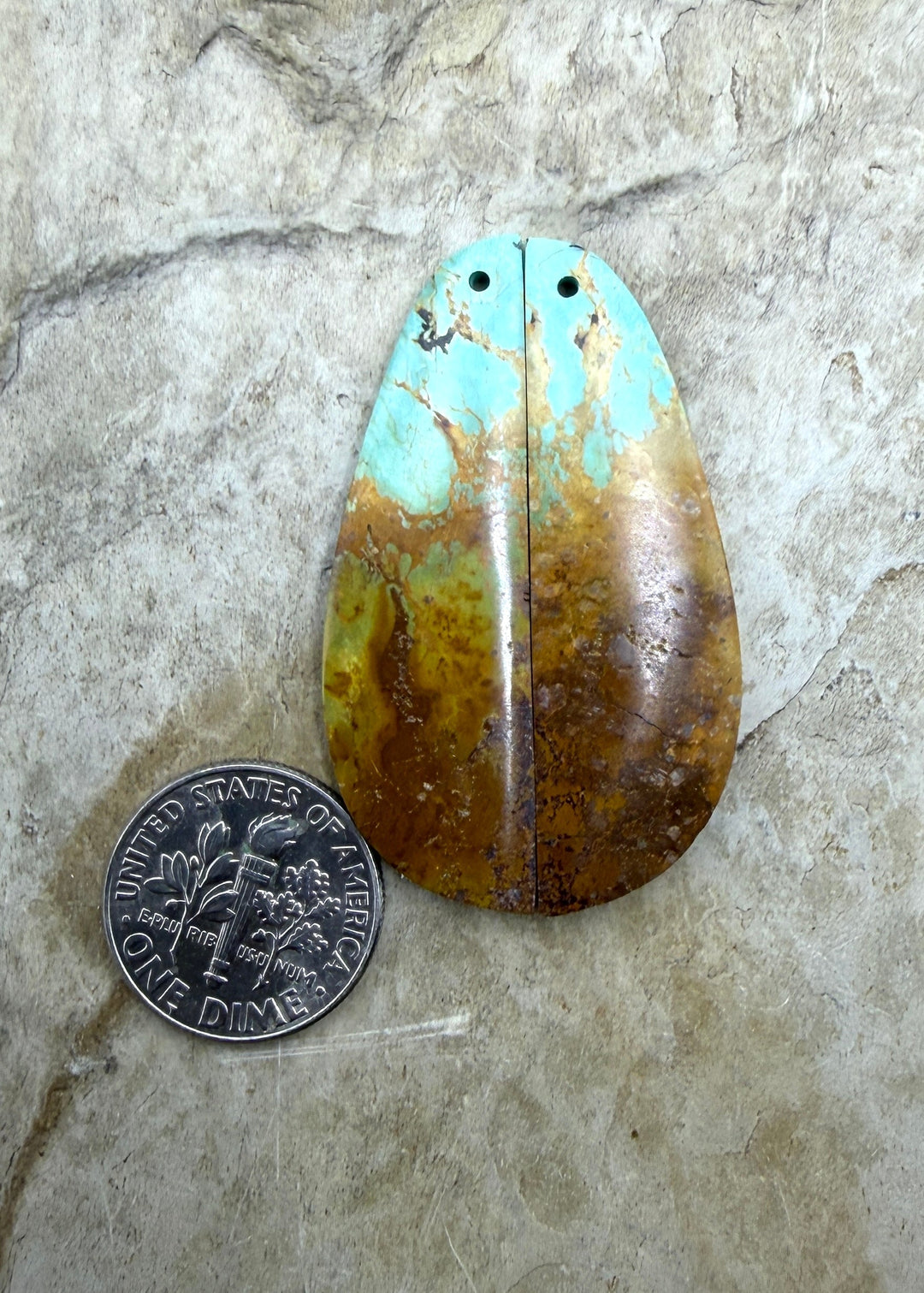 Pilot Mountain Turquoise (Nevada) BIG Matching Earring Slab