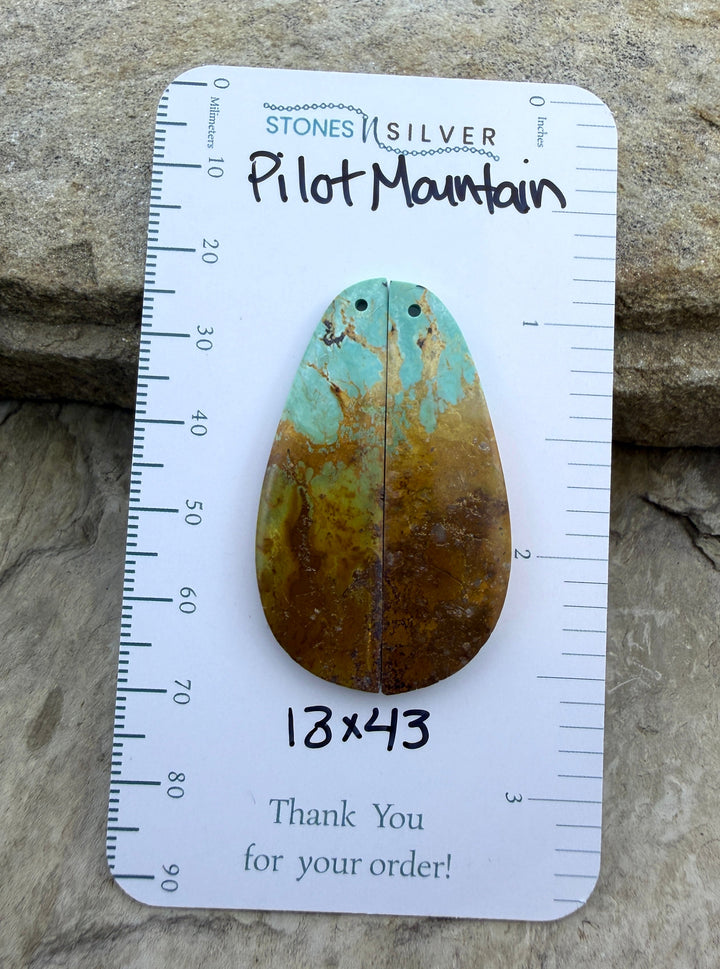 Pilot Mountain Turquoise (Nevada) BIG Matching Earring Slab