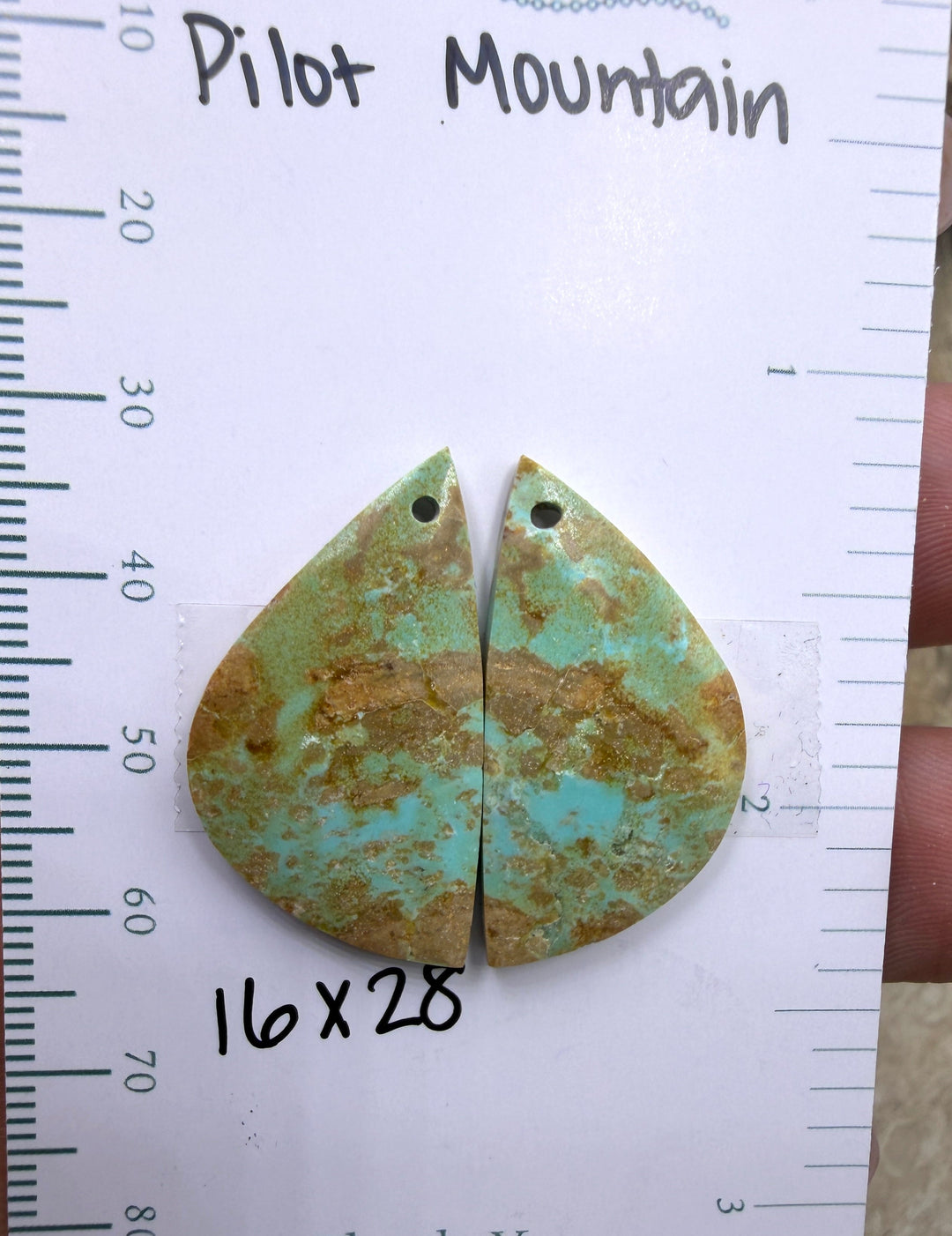 Pilot Mountain Turquoise (Nevada) BIG Matching Earring Slab