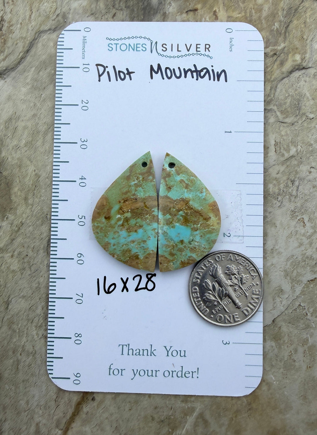 Pilot Mountain Turquoise (Nevada) BIG Matching Earring Slab