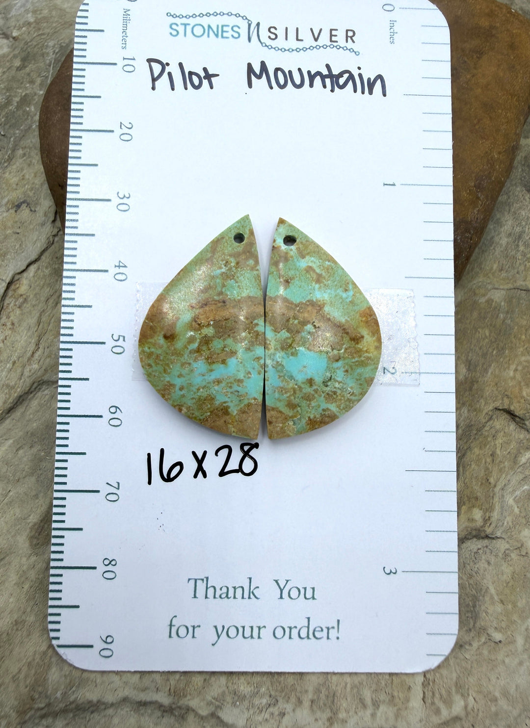 Pilot Mountain Turquoise (Nevada) BIG Matching Earring Slab