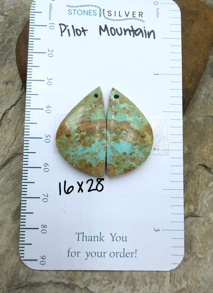 Pilot Mountain Turquoise (Nevada) BIG Matching Earring Slab