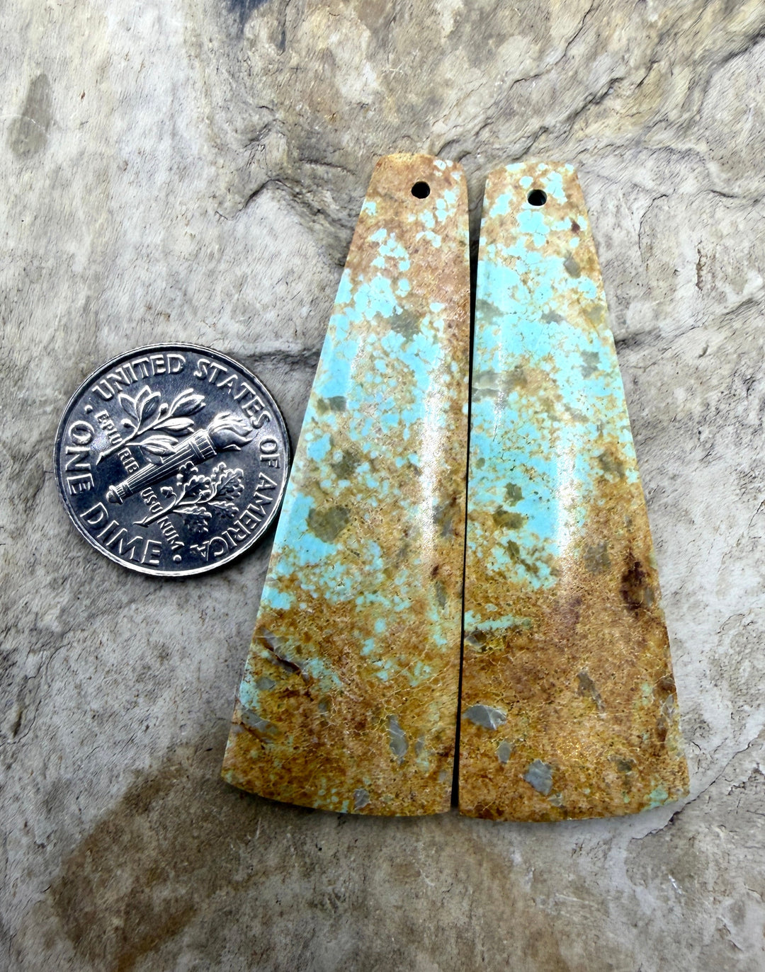 Pilot Mountain Turquoise (Nevada) BIG Matching Earring Slab