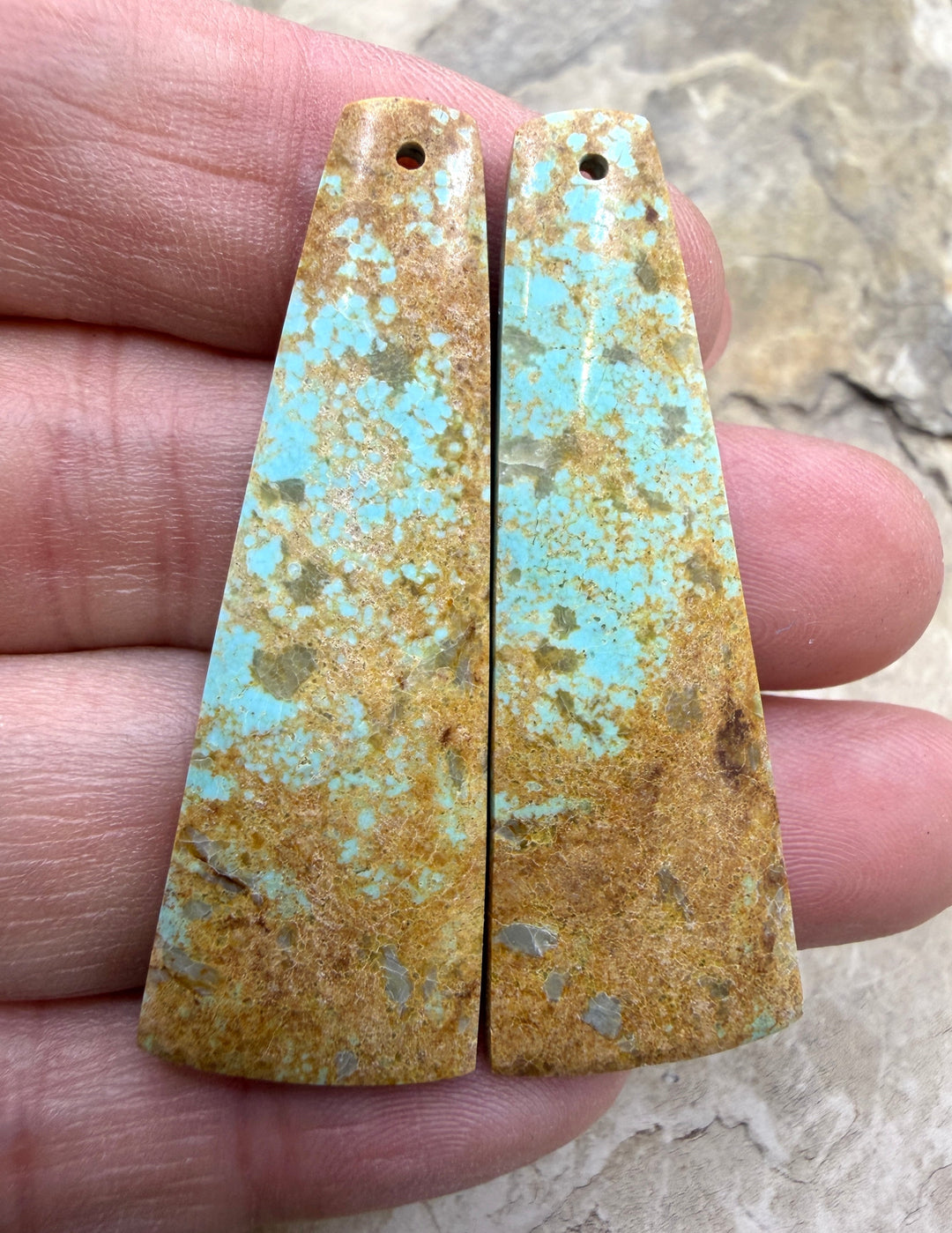 Pilot Mountain Turquoise (Nevada) BIG Matching Earring Slab